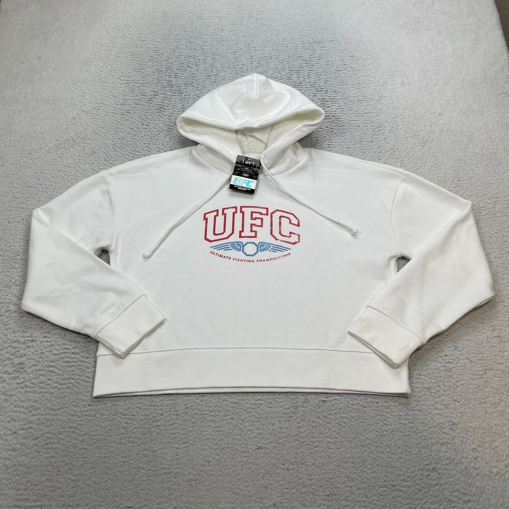 UFC Crop Hoodie Sweatshirt Women's Size Medium Cotton Blend Activewear NWT